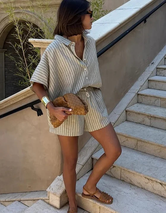 Estelle | Krótki zestaw w paski