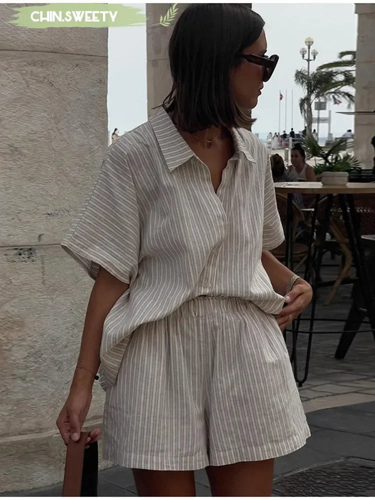 Estelle | Krótki zestaw w paski